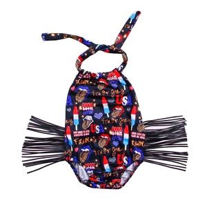 6/12M - 4T 4th of July Fringe Romper